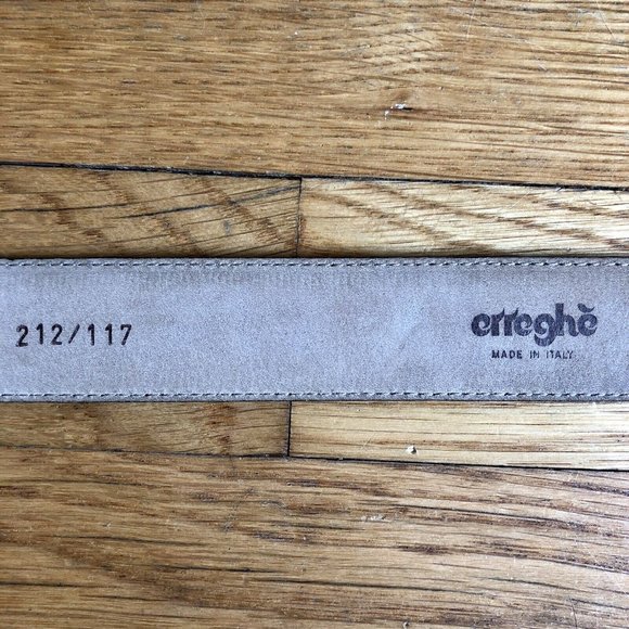 Vintage Erreghè Gray Embroidered Leather Belt Made in Italy Size Small - Picture 9 of 9